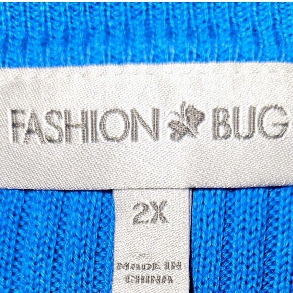 EUC FASHION BUG Plus Size Women's Multi- Colored Striped Ribbed Sweater 2X - Picture 9 of 12